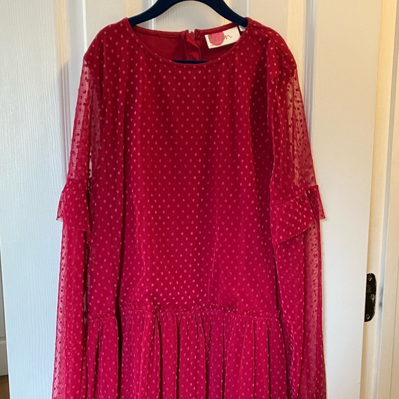 Mini Boden Girls Pink Tulle Polka Dot Dress Sz 13-14y - Picture 4 of 8
